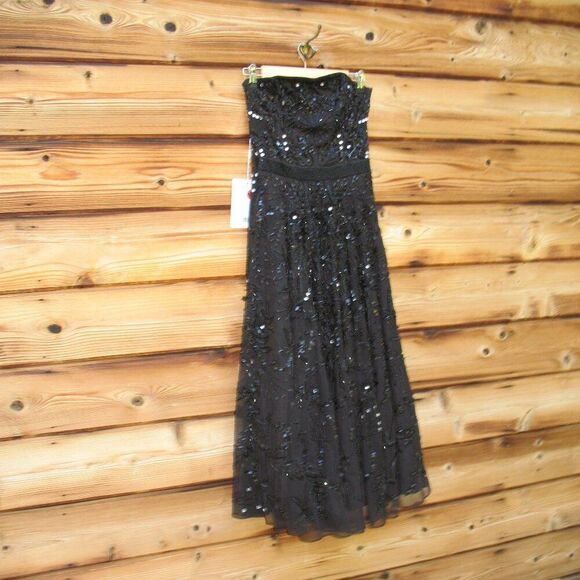 MAC DUGGAL 93898 Black Strapless Embellished A Line Dress - Picture 6 of 13